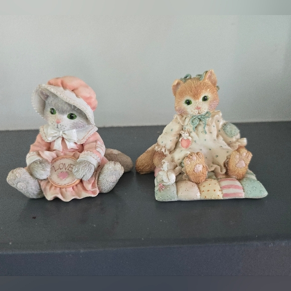 Calico Kittens "You'll Always Be Close To My Heart" "Love" 1992 Figurine Enesco - Picture 1 of 12